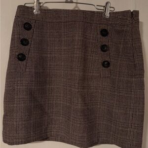 Banana Republic Black and Gray Plaid Mini Skirt